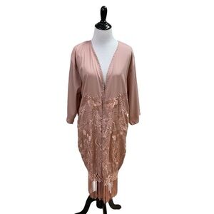 Free Generation Los Angeles Women's S Small Kimono Cardigan Embroidered Fringes
